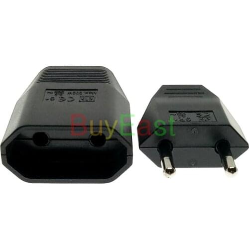 EU Europlug Plug And Socket For DIY Extension Power Strip AC100~250V 2.5A Black