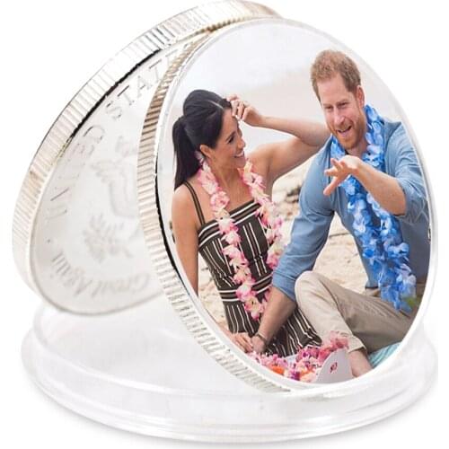 Art Ornament Prince William and His Wife Sliver Plated Coin Art Ornament Challenge Coin Business Coin