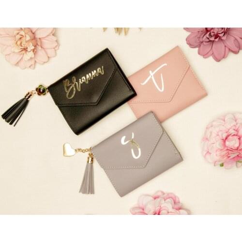 Personalized Womens Wallet Custom Wedding Gift Wallet Bachelorette Favors Bridesmaid Name Wallet Ladies Card Bag Coin Purse