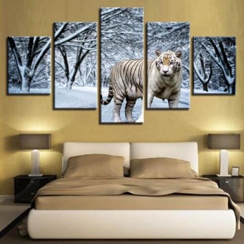 Christmas Snow Forest Animal Tiger Diamond painting 5 panel Diamond mosaic Full drill Square embroidery winter home decor L702