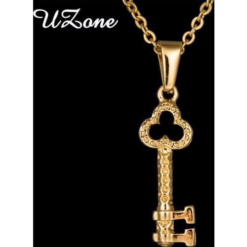 UZone Stainless Steel Classic Key Pendant & Necklaces For Women Fashion Jewelry Statement Necklace Party Gift