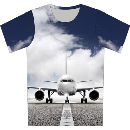 Joyonly Children 3d T shirts Funny Aircraft Road Blue Sky Summer New Arrival Kids T-shirt Baby Cool Tops Tees Boys/Girls Clothes