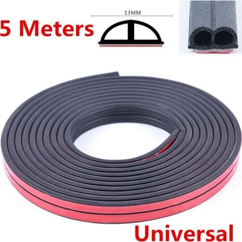 Soft Rubber Auto Exterior Front Bumper Lip Protector Sticker Strip Kit Moulding Trim Rubber Strip 5M Car Door Edge Seal Strip