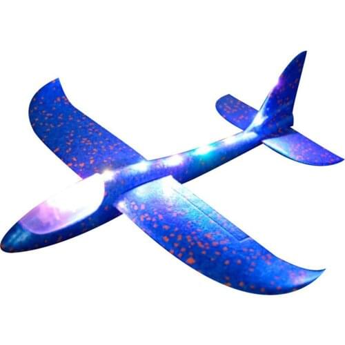 DIY 45cm LED Hand Throw Lighting Up Flying Glider Plane Glow In The Dark Toys Foam Airplane Model Toys For Children