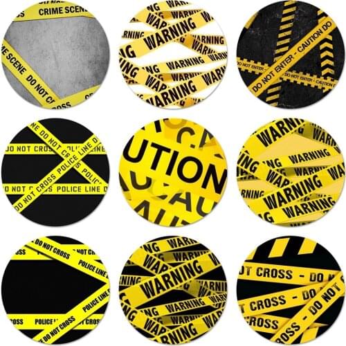 Police line do not cross Brooch Pin Cosplay Badge Accessories For Clothes Backpack Decoration Gift