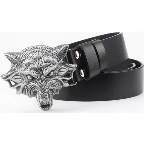 Wolf Head Metal Cool Belt Buckles for Man Unisex Western Fashion Buckle Cowboys Cowgirls Luxury Belt Buckle Rock Style