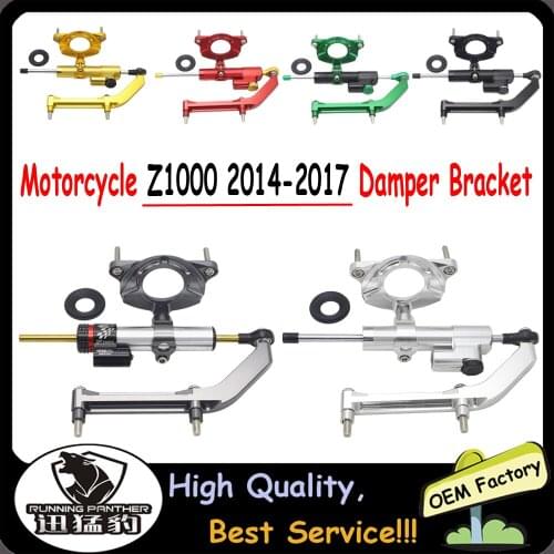 For Kawasaki Z1000 2014-2017 Motorcycle CNC Aluminum Alloy Adjustable Steering Damper Stabilizer Bracket Mounting Kit