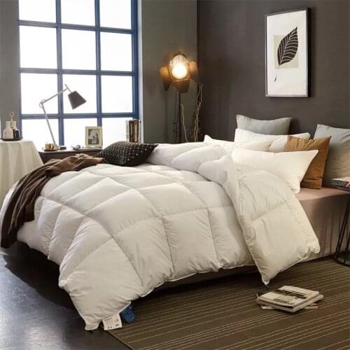 Luxury 100% White Superfine Fiber Warm Winter Quilt/Comforter/Duvet 100% Cotton Cover Twin Full Queen King Size For Four Seasons