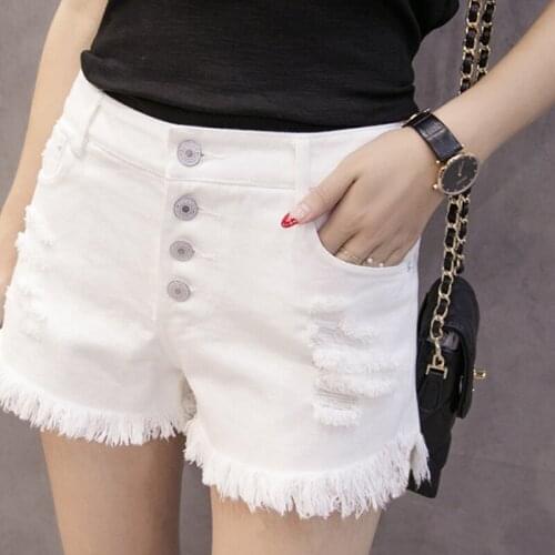 New Women Jeans Shorts Pants Woman High Waist Ripped Hole Wash Denim Shorts White Sexy Casual Fashion hole Short Summer Trouser