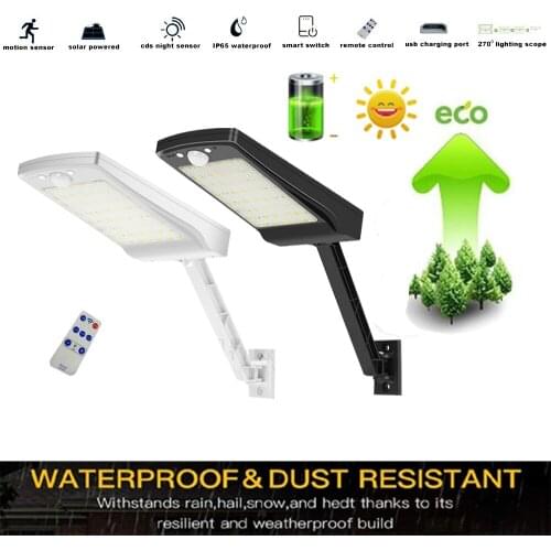 Solar LED light Outdoor Garden Street Wall Light PIR Motion Sensor Dimmable Lamp 3 Mode Waterproof with Remote Control lamp