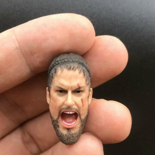 TBLeague1/12 Scale Shouting Vikings Head Play Ancient Military Male Soldier Head Sculpt Collection