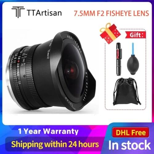 TTArtisan 7.5mm F2 Fisheye Lens M43 Mount Manual Focus for Olympus Panasonic Black