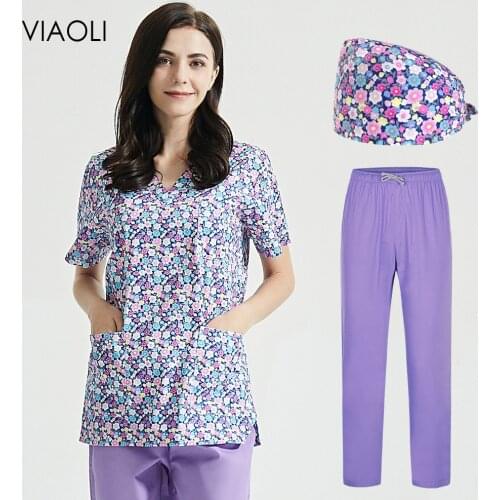 High Quality Spa Uniforms Unisex V-Neck Pet grooming institutions Scrubs tops Beauty Salon work clothing Scrubs women work-wear