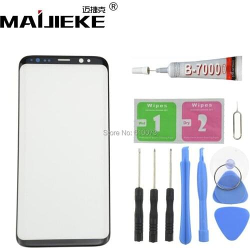 MAIJIEKE S9 S9 Plus Front Outer Glass Lens Cover replacement For Samsung Galaxy S8 S8plus Note 8 LCD glass+B-7000 Glue+Tools