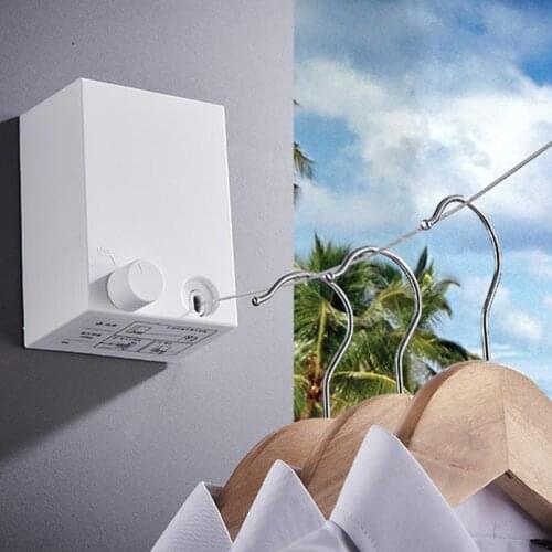 Retractable Clothes Wall Hanger Indoor Steel Wire Invisible Clothesline Hangers Storage System Hotel Home Hangers for Clothes