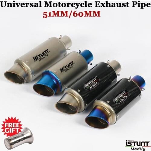 51mm/60mm Carbon Fiber Motorcycle GP Exhaust Pipe Escape Moto with DB Killer For Kawasaki Z1000 Z900 S1000rr R6 R1 CBR1000RR