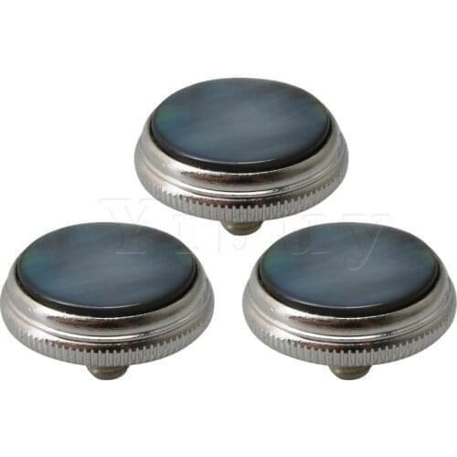 Yibuy 30 PCS Trumpet Valve Finger Buttons Black Shell Diameter 1.65 cm