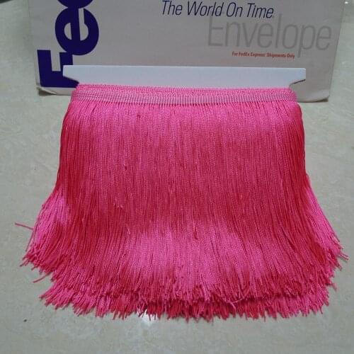 10 Meters 15cm 6" Long Neon Pink Color Latin Dress Tassel Fringe