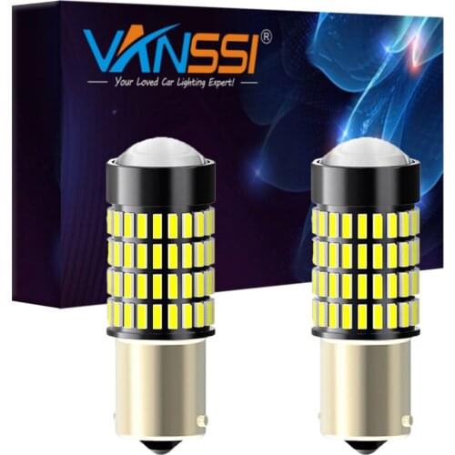 2pcs 1156 102smd LED BA15S P21W 7506 LED Backup Reverse Tail Brake DRL Light Bulb Super Bright 6000K White 1400 Lumens DC12-24V