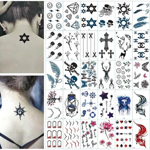 30 Sheet Temporary Tattoo Stickers Waterproof Lasting Korea Simulation Arm Nnkle Personality Totem Tattoo Dtickers Dark