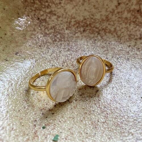 925 Sterling Silver Geo Shell Statement Rings Gthoic Punk Designer Runway T show Club Cocktail Party Boho Japan Korean INS