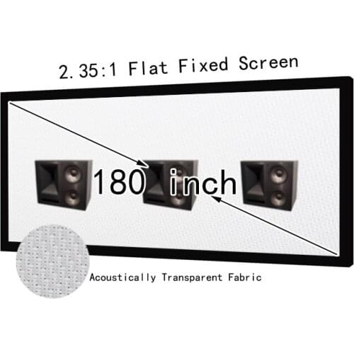 Acoustically Transparent AT Fabric Projection Screen 180inch Diagonal 2.35:1 Flat Fixed Frame For Theater Hifi Projector Screens