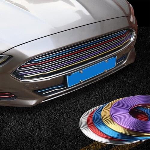 Car Middle Mesh Decorative Strip Color Middle And Lower Mesh Front Bumper Modified PVC Chrome-Plated Bright Strip Auto Accessory