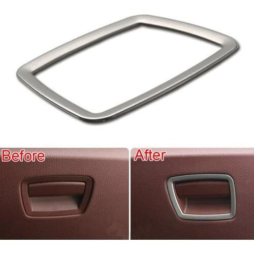 BBQ@FUKA 1PC Stainless Steel Storage Box Handle Frame Cover Trim Sticker Fit For BMW 7 Series 730Li 740Li 750Li F01 F02 2010-15