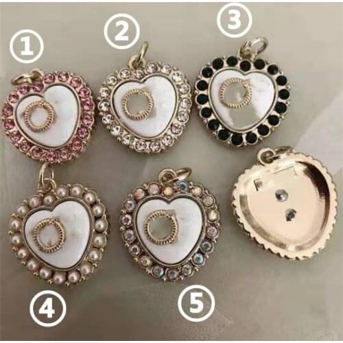Heart white metal zipper pull pendant 10 pieces a lot rhinestone pearl zipper pendant same button is available 10 pieces a pack