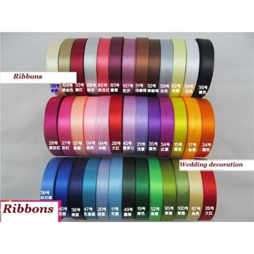 Free shipping 1.5cm solid color satin ribbons gift packing wedding decoration 22Meter/ roll. 88 meter/lot HOHO