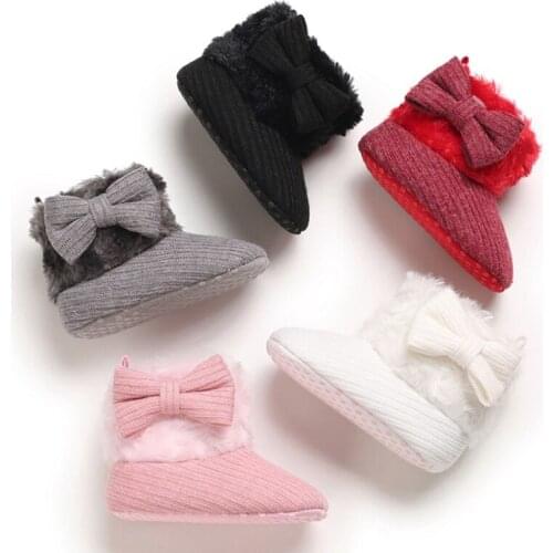 New Winter Warm First Walkers Baby Ankle Snow Boots Infant Crochet Knit Fleece Baby Shoes For Baby Boys Girls