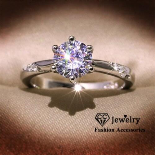 CC Trendy Rings For Women 925 Sterling Silver Cubic ZIrconia Bridal Wedding Promise Ring Fine Jewelry Drop Shipping CC1575