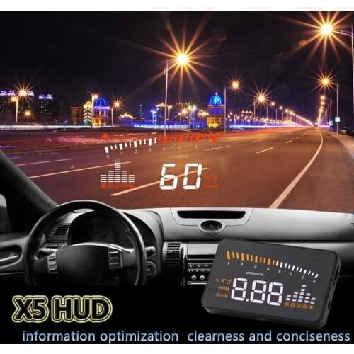 Digital car speedometer OBD2 II Interface Car hud head up display GPS speedometer X5 3" Speeding Warning System Over-speed Alarm