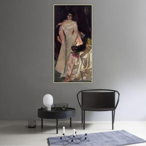 Citon Joaquin Sorolla《Mercedes Mendeville, Countess of Saint Felix》Canvas Art Oil Painting Decorative Wall Decor Home Decoration