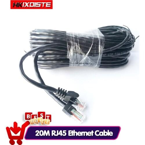 HKIXDISTE 20M 65ft cat5 Ethernet Network Cable RJ45 Patch Outdoor Waterproof LAN Cable Wires For CCTV POE IP Camera System