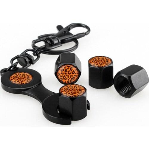 Wrench Keychain+4Pcs Valve Caps For Renault Megane 2 3 Captur Clio 4 Anti-theft Dustproof Moto Bike Stem Cover Wheel Tyre Parts