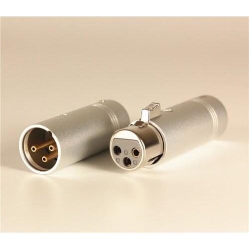 2PCS 3 Pin Balance Male Female XLR Connector 3PIN MIC Microphone Plug Adapter 24K Gold plated For HIFI Audio AMP Microphone DIY