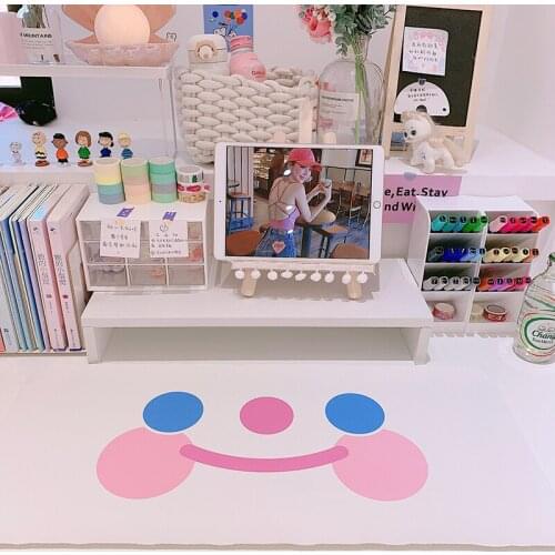 Dog Smile Face Mouse Pad Large Game Computer Keyboard Mousepad 099 Office LongTable Mat Kawaii Desk forTeen Girls for Bedroom