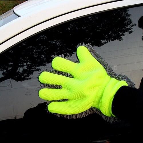 5-Finger Soft Car Washing Gloves Cleaning Brush for Car and Motorbike Washing Drying Towels Car Mitt Washing Auto Cleaning Tools
