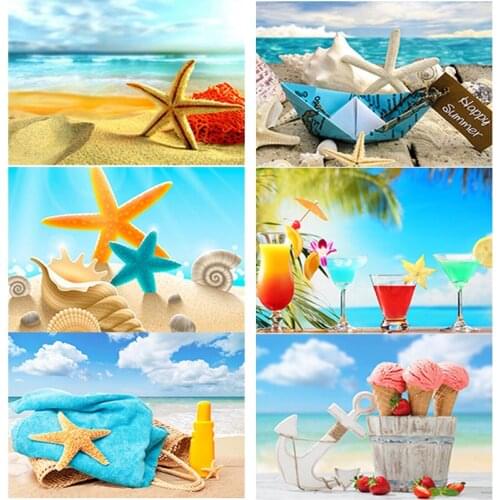 New 5D DIY Diamond Painting Full Square Round Drill Sea View Diamond Embroidery Sandy Beach Cross Stitch Home Decor Manual Gift