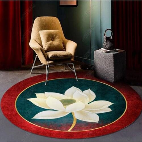 New Ethnic Style Retro Round Living Room Carpet Geometric Print Pattern Decor Home Bedroom Rug Room Decor Teenager 2021 Hot Sale
