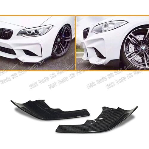 Carbon Fiber Front Splitters Canards Apron Flaps for BMW M2 F87 Car Styling Decoration 2016 2017 2018 1pair MP Style