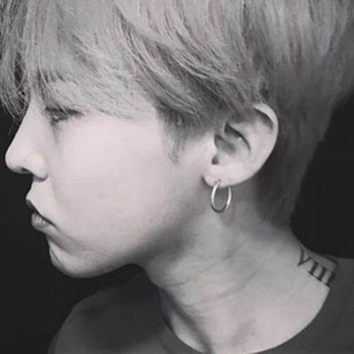 Popular Circle Hoop Earrings Simple Copper Circle Gold Color And Silver Color Earrings For Women Man Round