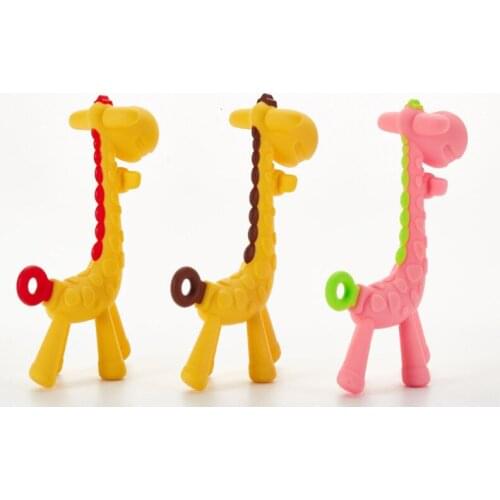 Baby Teether Cartoon Teething Nursing BPA Free Soft Silicone Baby Teeth That Fawn Molar Rod Giraffe To Bite The Teether Safty
