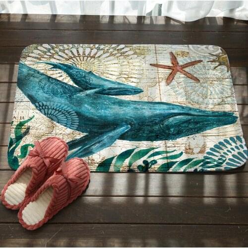 Octopus Whale Turtle Seahorse Bathroom Kitchen Anti-slip Floor Mat Bath Mat Home Decor Absorbent Rugs Doormat Door Mat
