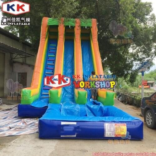 Neon Colorful Commercial Kids Adults Size PVC Inflatable Water Slide-10.5x4x7mH