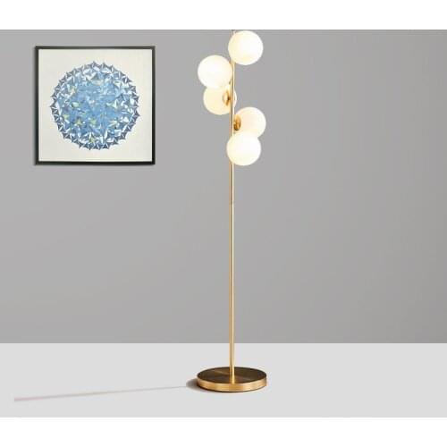 Modern Glass Ball Floor Lamp Nordic Designer for Living Room Bedside Bedroom LED Floor Lamps Metal Base Deco Lighting Luminaire