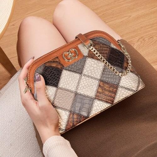 Womens Vintage Genuine Leather Crossbody Shoulder Bags Luxury Purse Travel Summer Girl Ladies Chain Small Messenger Han