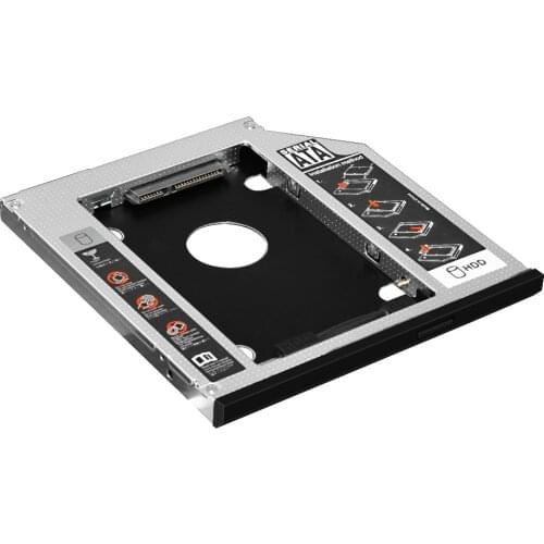 JCX SATA 2nd Caddy 9.5mm SSD Hard Disk Drive HDD Adapter Bay External Case Enclosure for IBM Lenovo Thinkpad HDT440P