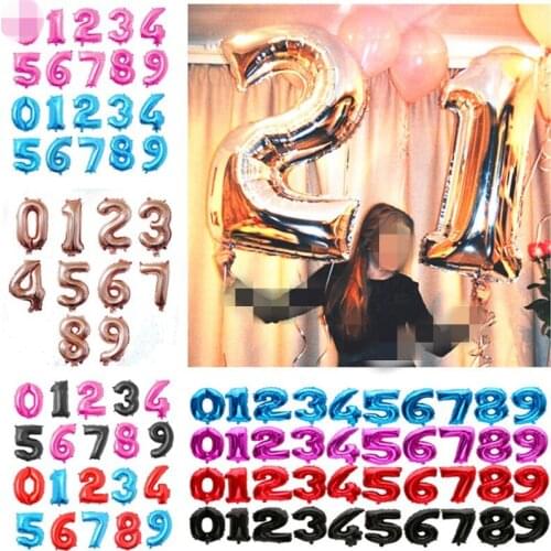 40 inch Gold Silver Large Number Foil Balloons Birthday Wedding Party Digital Figure 0-9 Helium Balls Decor Balloons Kid Air Toy